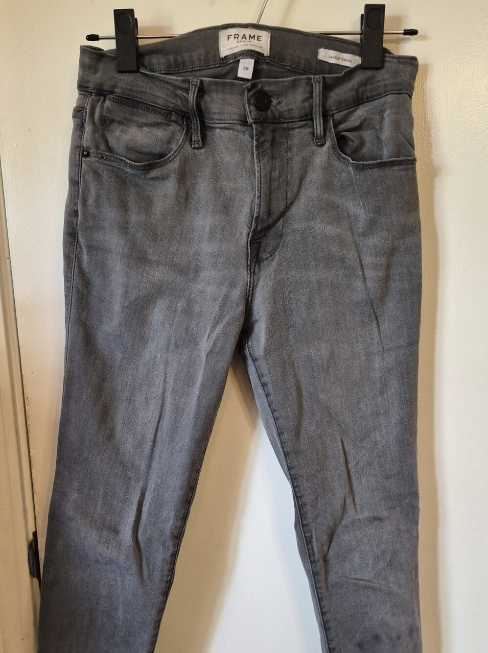 FRAME Le High Skinny Jeans Grey Wash
